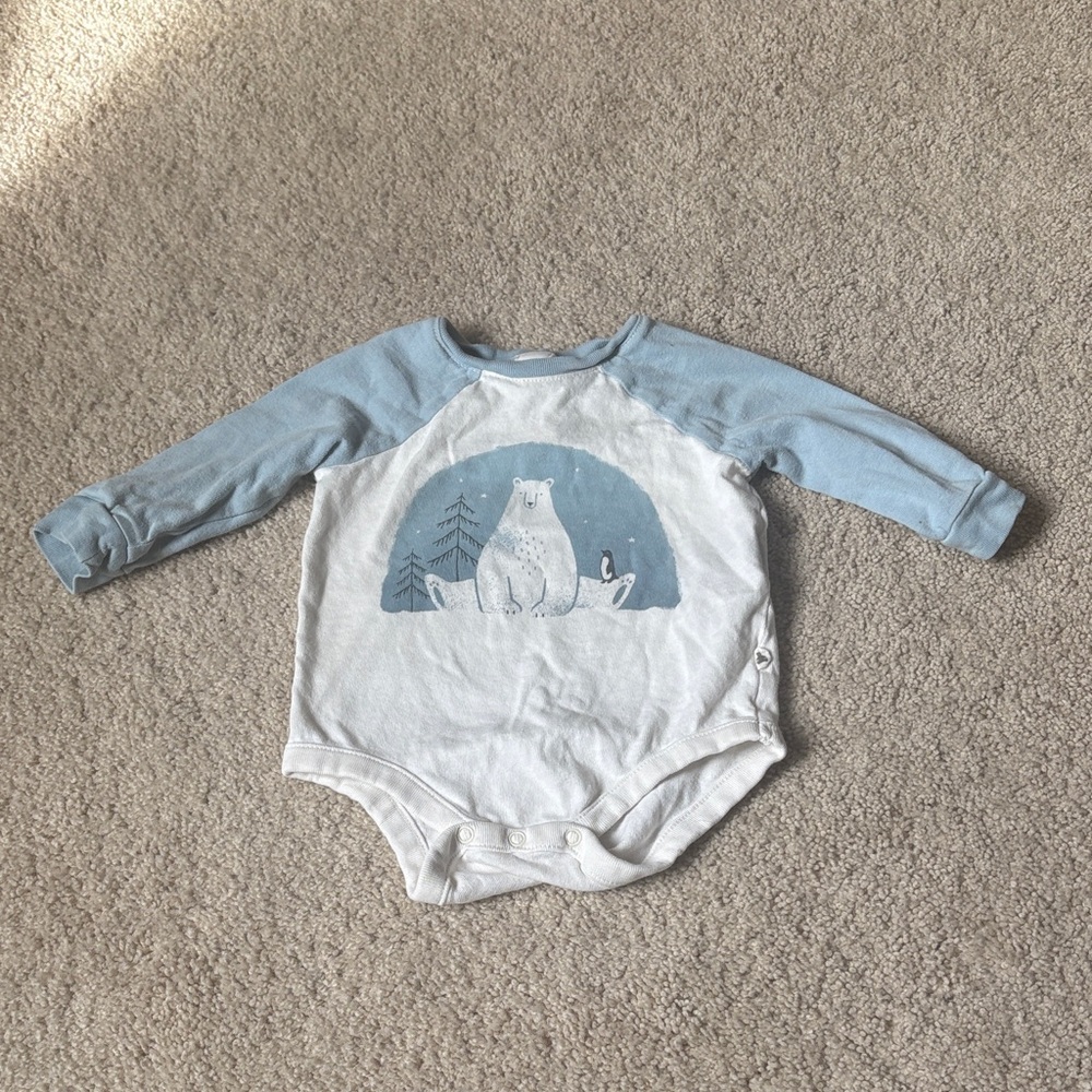 Baby Gap Long-Sleeve Bodysuit with Polar Bear Graphic